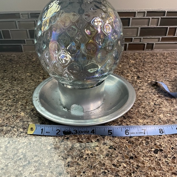 Silver Bird Lantern with Glass Globe - Picture 5 of 5